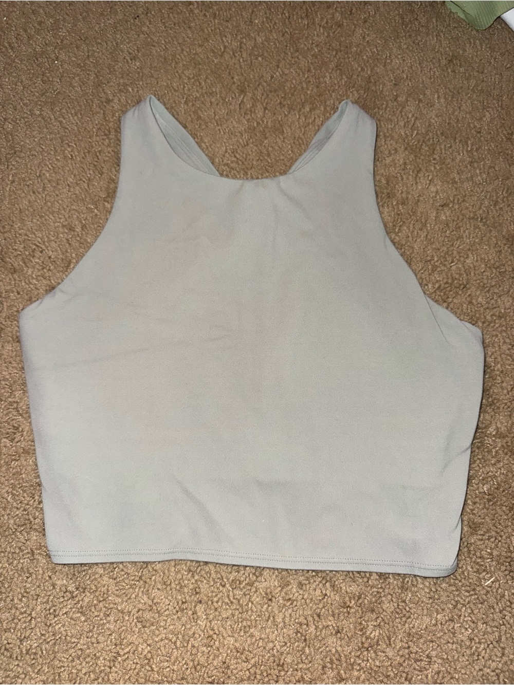 Sleeveless Crewneck Crop Top - Light Gray